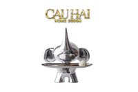 Elysian Fw25 - Tượng Voi Figurine Platinum Astro Elephas H27-CẬU HAI HOME DECOR