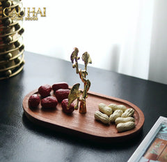 Elysian - Khay Gỗ Óc Chó Lá Ngân Hạnh Ginkgo Premium Walnut Trays 15x25-CẬU HAI HOME DECOR