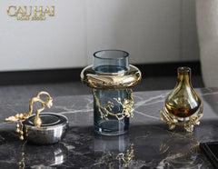 Elysian - Lọ Kẹo Chén Platinum Impérial Bird Branch Bowl 13x17-CẬU HAI HOME DECOR