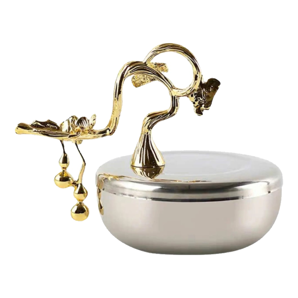 Elysian - Lọ Kẹo Chén Platinum Impérial Bird Branch Bowl 13x17