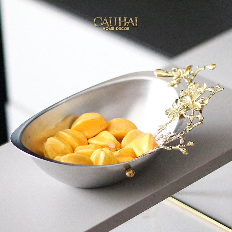 Elysian - Thố Trang Trí Platinum Gilded Bloom - CẬU HAI HOME DECOR