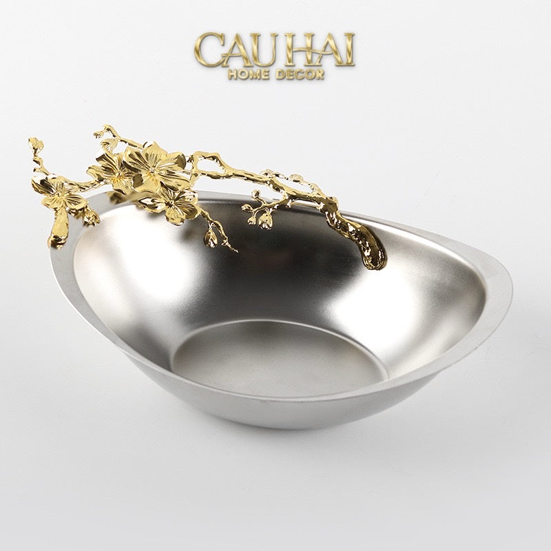 Elysian - Thố Trang Trí Platinum Gilded Bloom - CẬU HAI HOME DECOR