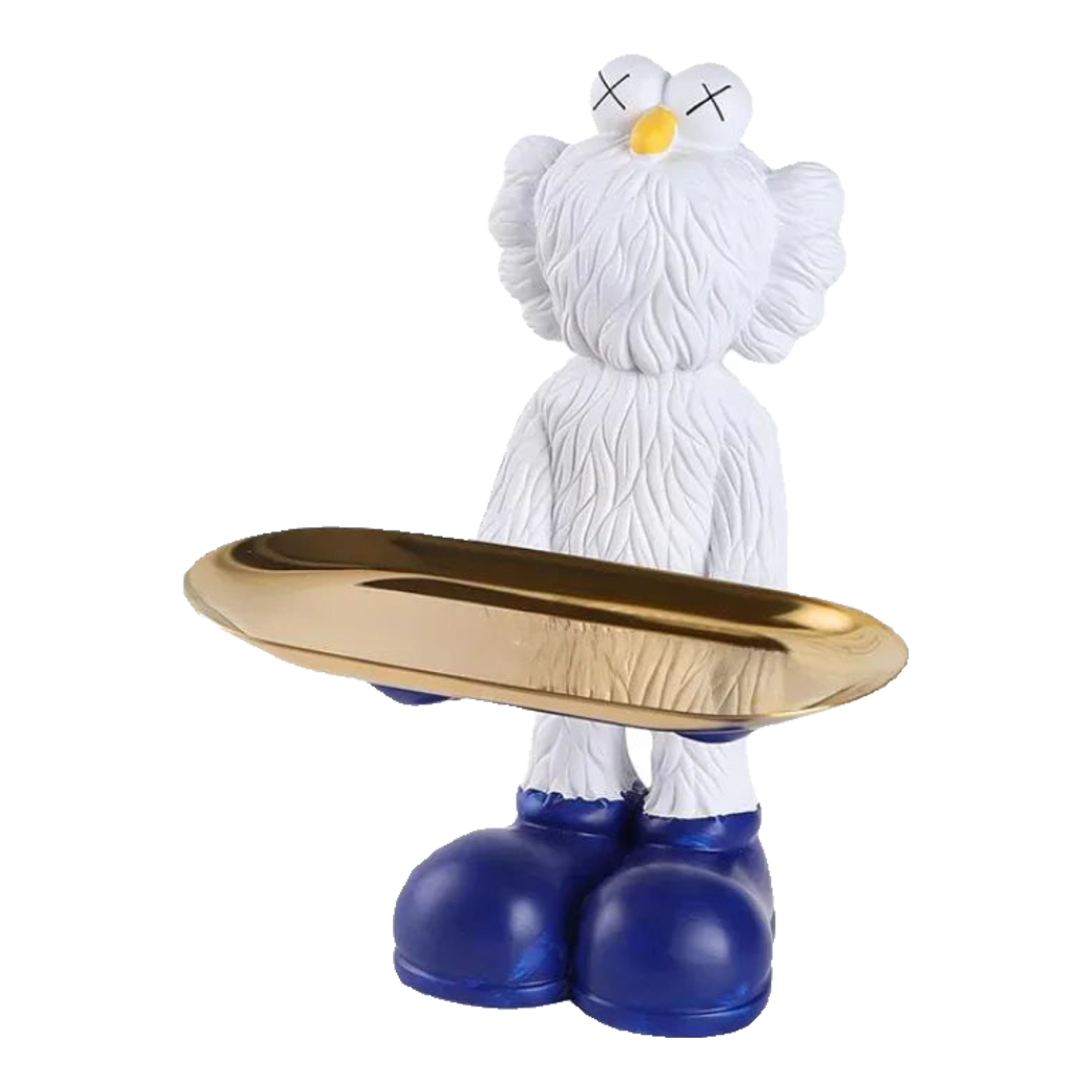 Elysian - Tượng Figurine Kaws Cằm Khay Bản Denim - White