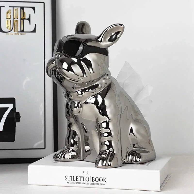 Elysian - Tượng Hộp Khăn Giấy Platinum Bull-CẬU HAI HOME DECOR