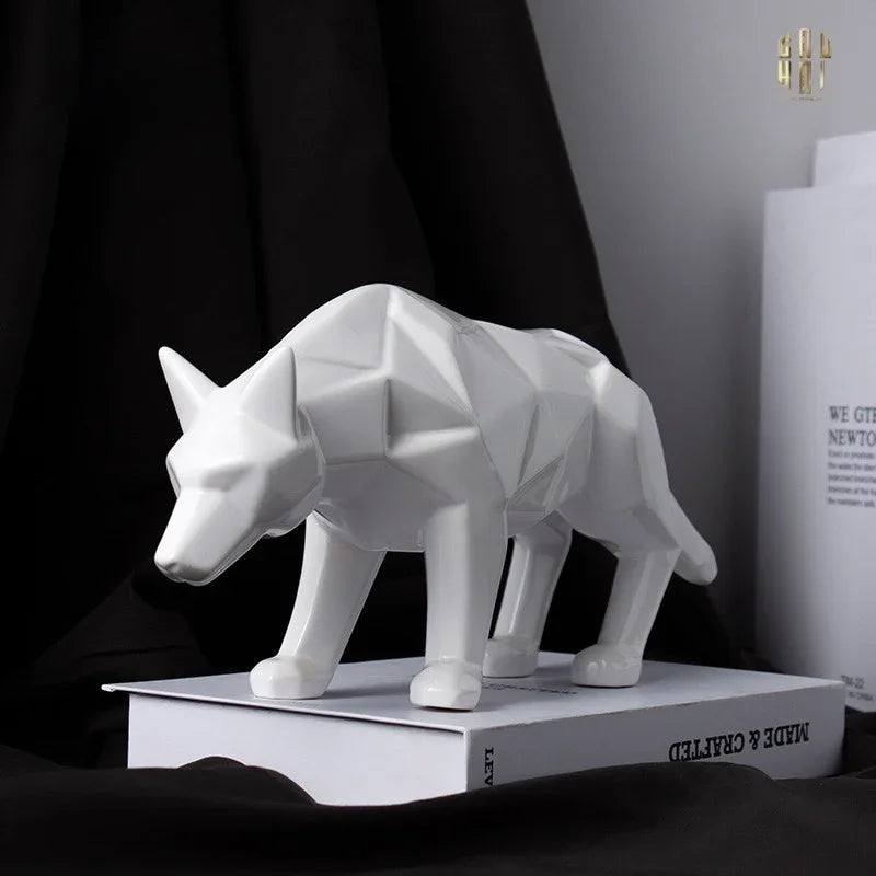 Elysian - Tượng Platinum Origami Art Wolf-CẬU HAI HOME DECOR