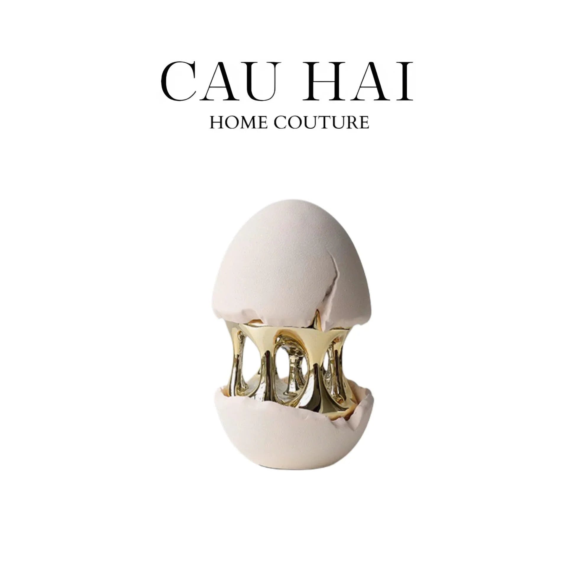 Elysian - Tượng Quả Trứng Hatching Egg 9x12x20-CẬU HAI HOME DECOR