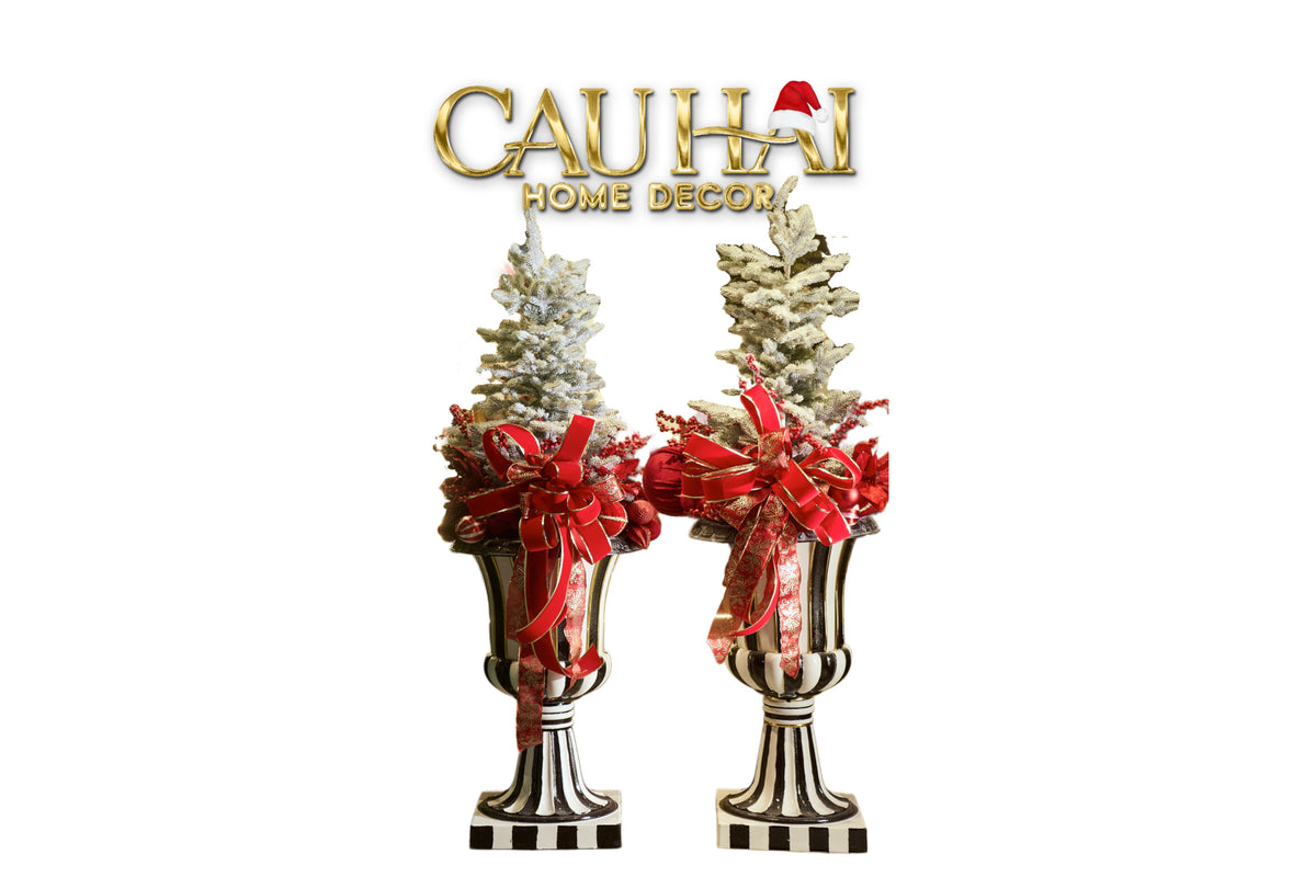 Fêtes Couture - Cặp Chậu Thông Les Jardinières Harlequin Rouge 170-BÌNH HOA-CẬU HAI HOME DECOR