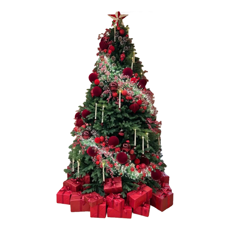 Fêtes Couture - Pe Red Velvet Berry Crystal Tree With Candle