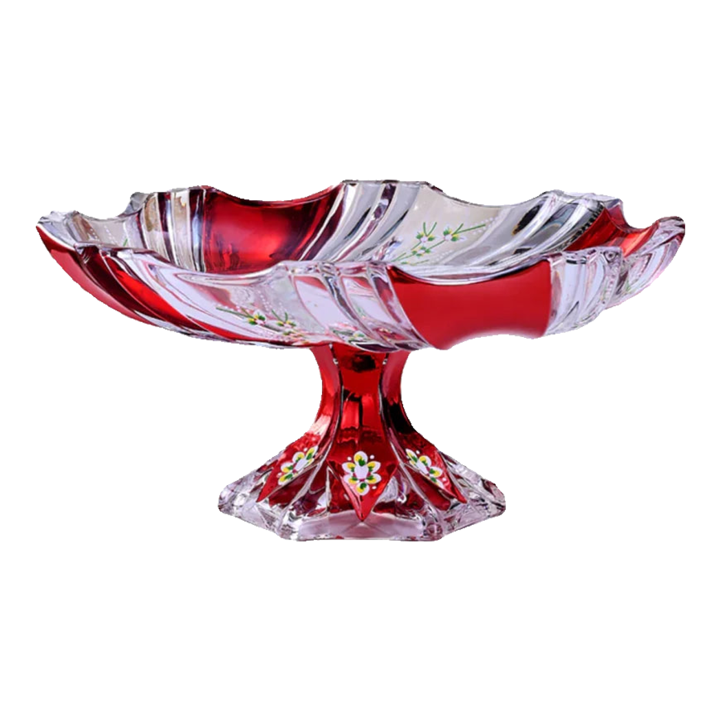 Maison Couture - Đĩa Trái Cây Pha Lê Ruby Cristalleries Crimson Peak Plateau 33x15