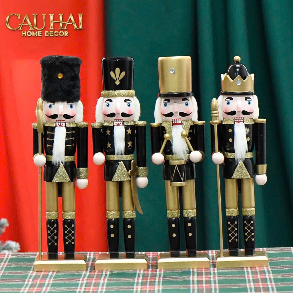 Fêtes Couture - Set 2 Tượng Nutcracker Allure D'Or Minuit Impérial H30-TƯỢNG TRANG TRÍ-CẬU HAI HOME DECOR
