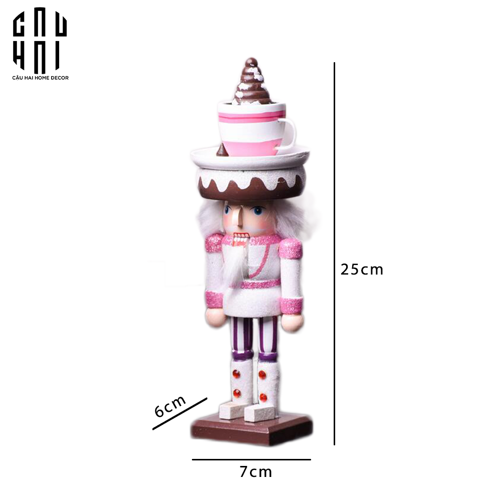 Fêtes Couture - Set 2 Tượng Nutcracker Cupcake H25-TƯỢNG TRANG TRÍ-CẬU HAI HOME DECOR