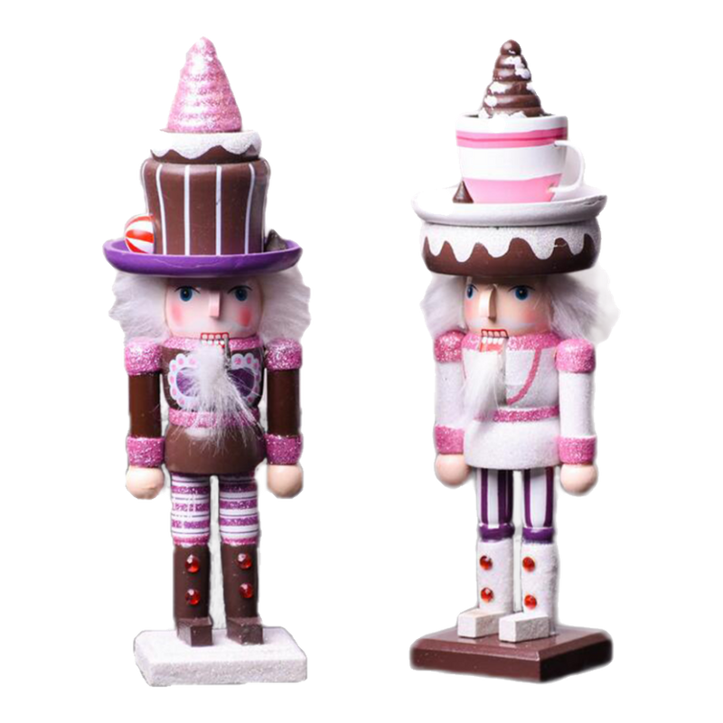 Fêtes Couture - Set of 2 Nutcracker Cupcake Figurines H25