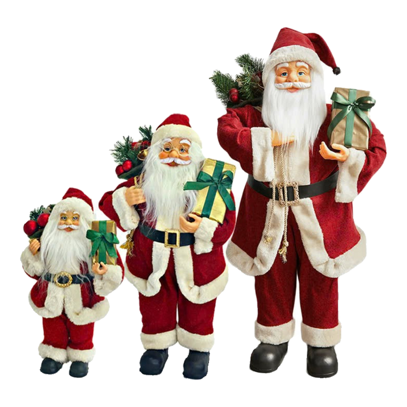 Fêtes Couture - Set of 3 Santa Claus Figurines