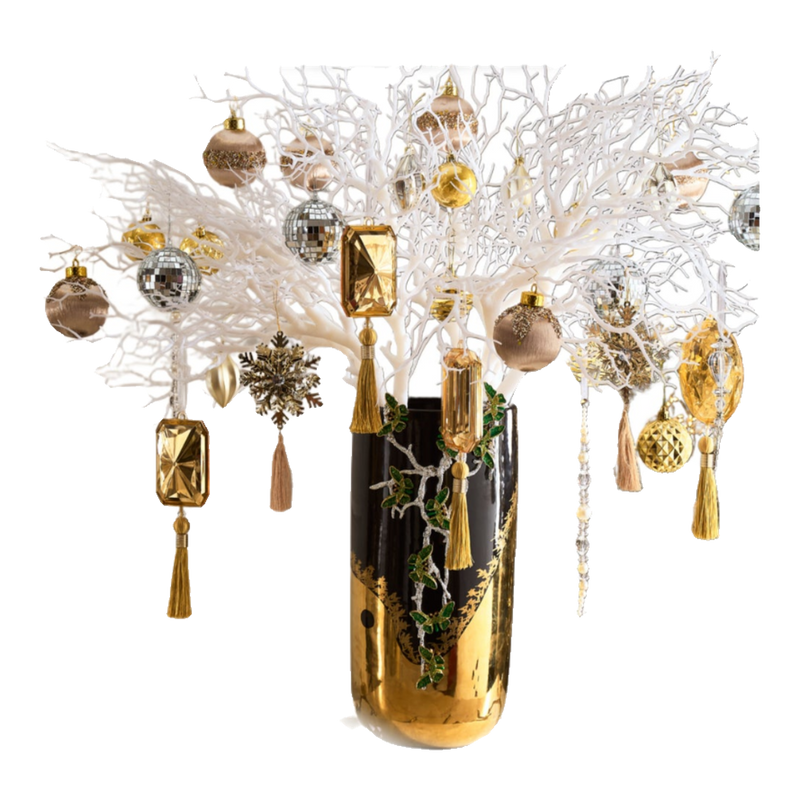 Fêtes Couture – Christmas L'Arbre Noir Doré Vase Set