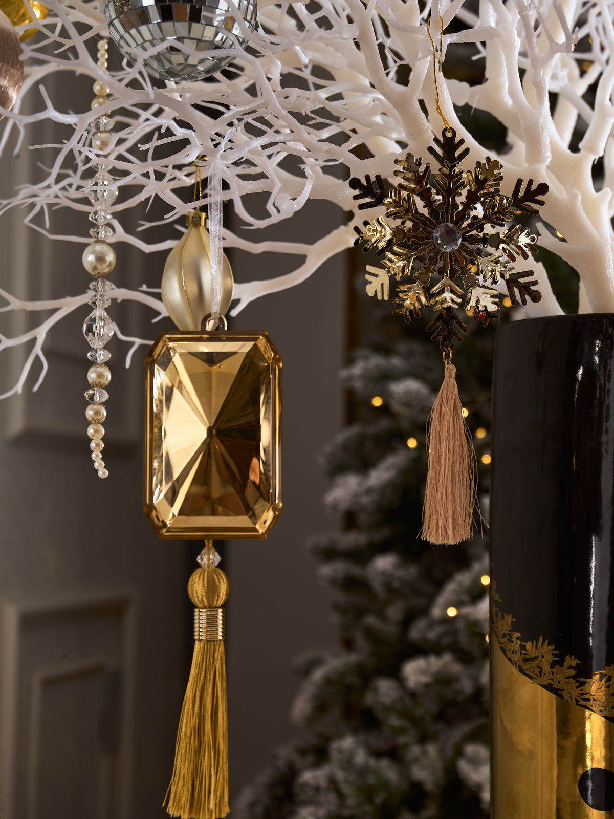 Fêtes Couture – Set Bình Hoa Christmas L’Arbre Noir Doré Vase-BÌNH HOA-CẬU HAI HOME DECOR