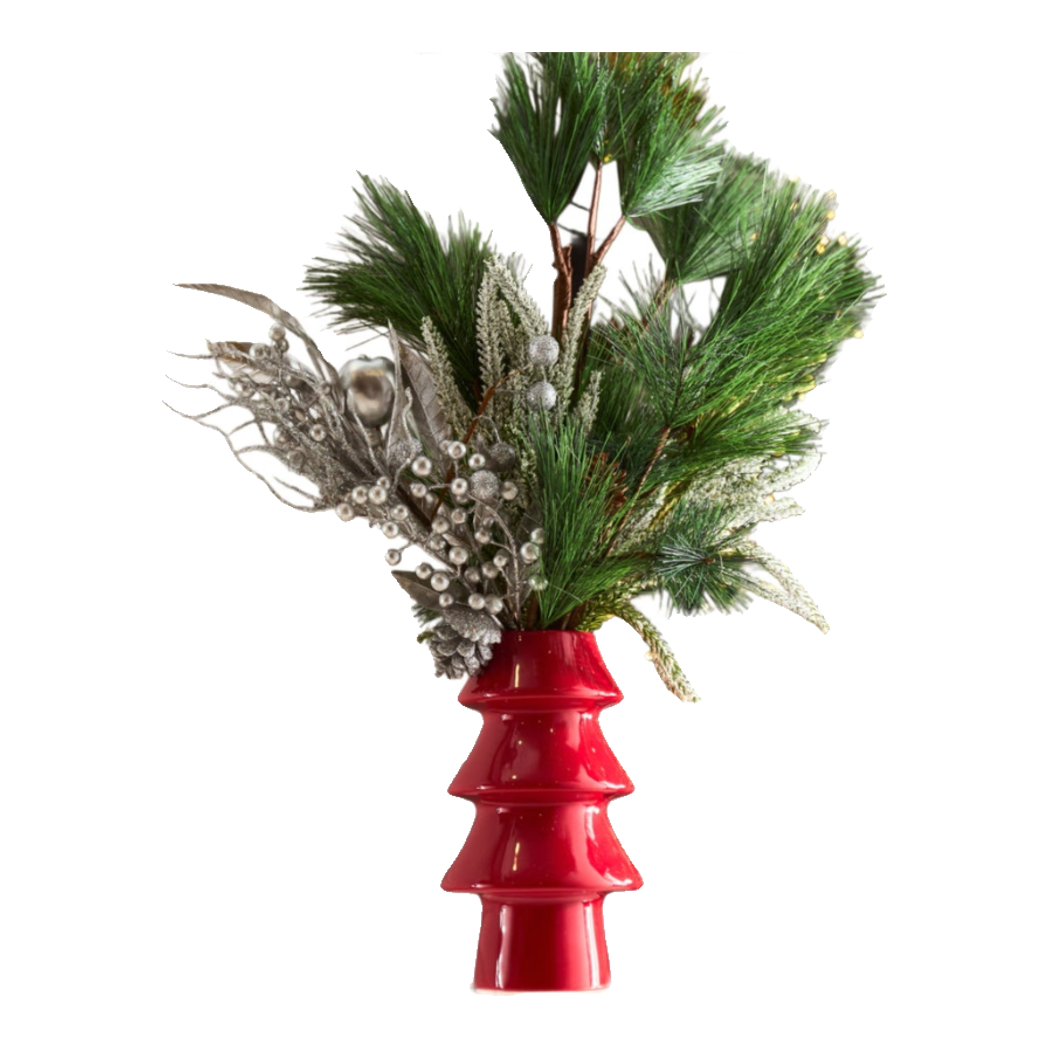Fêtes Couture - Set Bình Và Hoa Christmas Tree Mistletoe Pine Vase