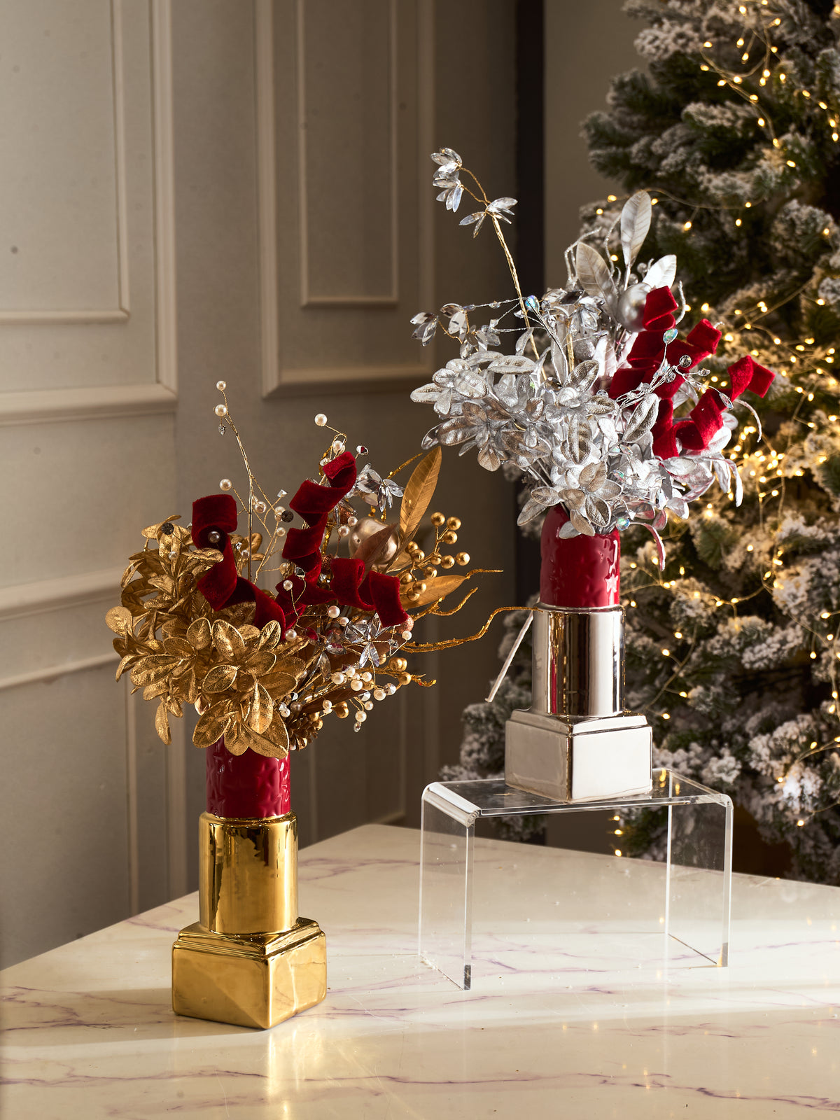 Fêtes Couture - Set Bình Và Hoa Gold D.O Rouge Velvet-BÌNH HOA-CẬU HAI HOME DECOR