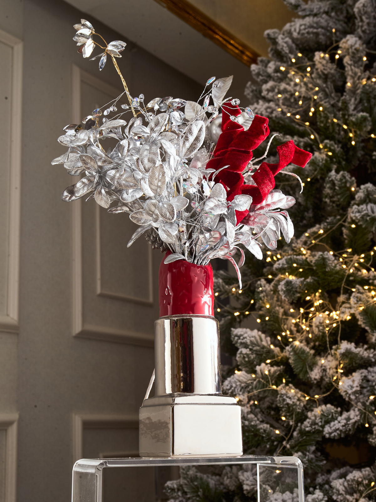 Fêtes Couture - Set Bình Và Hoa D.O Rouge Platinum Velvet-BÌNH HOA-CẬU HAI HOME DECOR