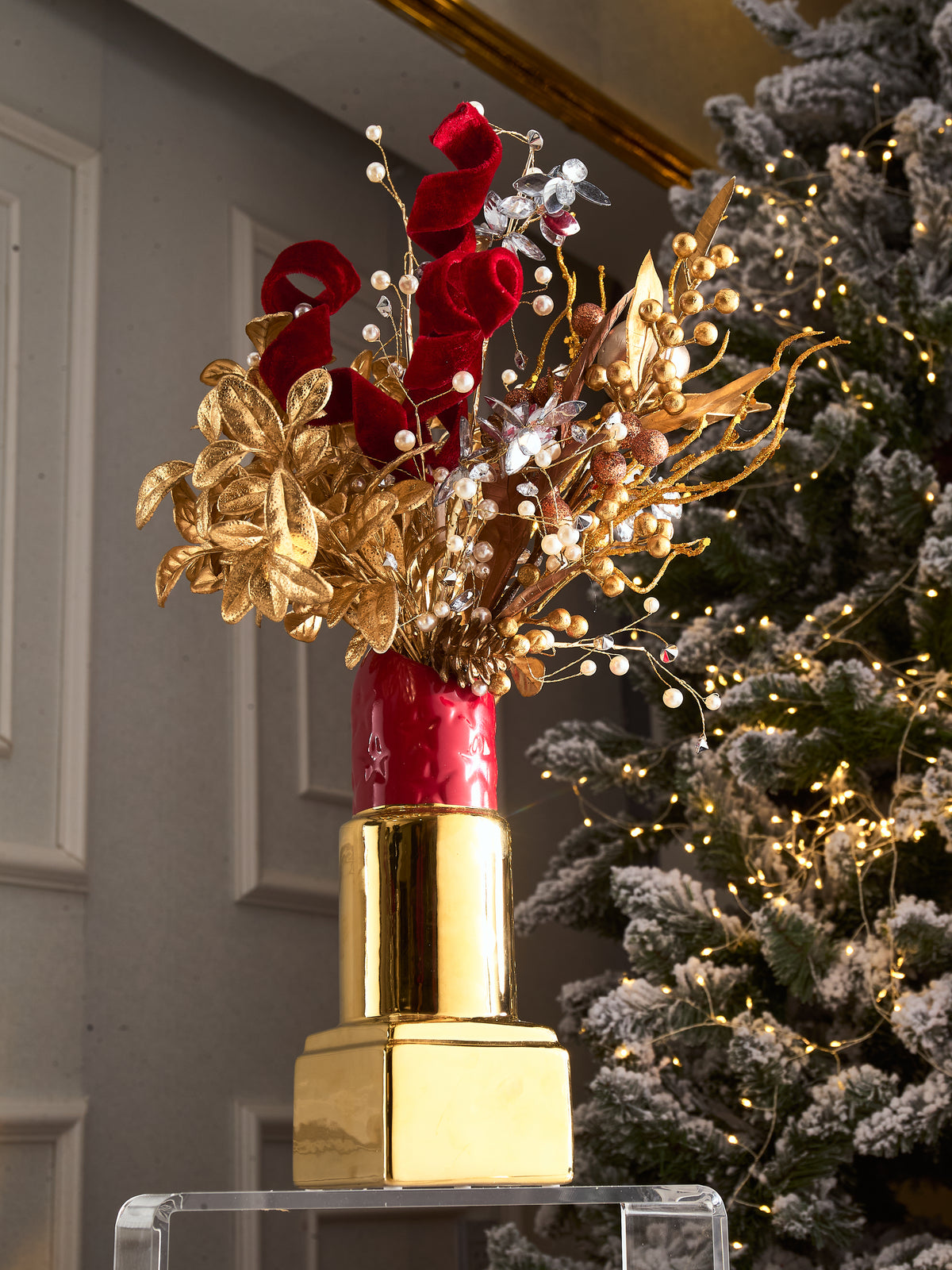 Fêtes Couture - Set Bình Và Hoa Gold D.O Rouge Velvet-BÌNH HOA-CẬU HAI HOME DECOR