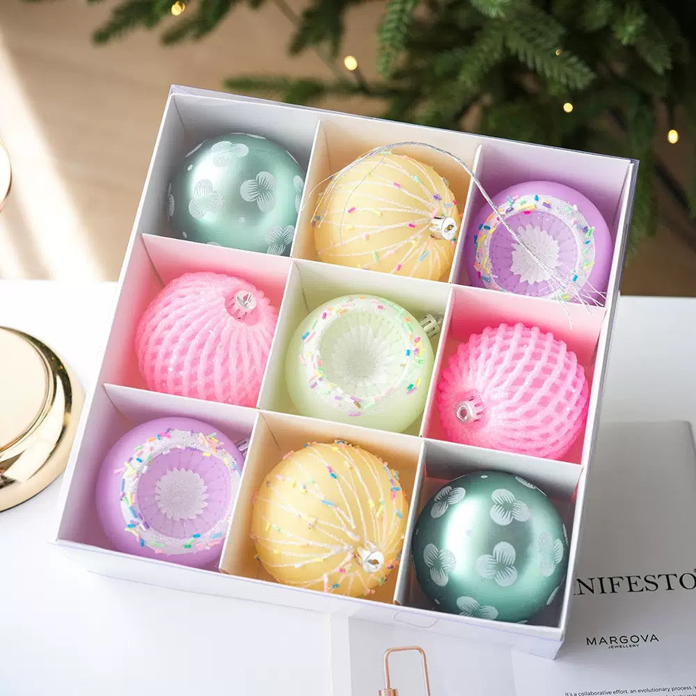 Fêtes Couture - Set Châu Trang Trí Giáng Sinh - Macaron Balls Ornaments-TRANG TRÍ GIÁNG SINH-CẬU HAI HOME DECOR
