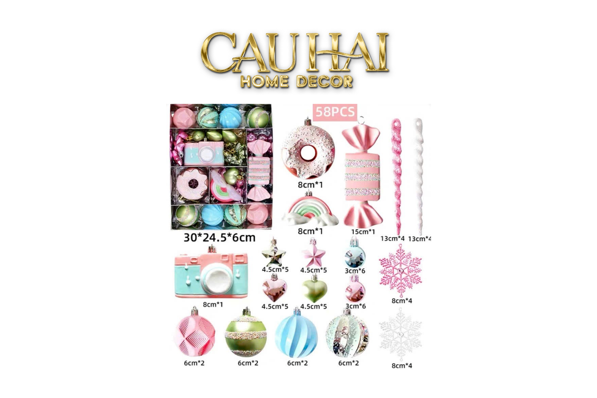 Fêtes Couture - Set Trang Trí Cây Thông Candy Pastel Ornaments-TRANG TRÍ GIÁNG SINH-CẬU HAI HOME DECOR