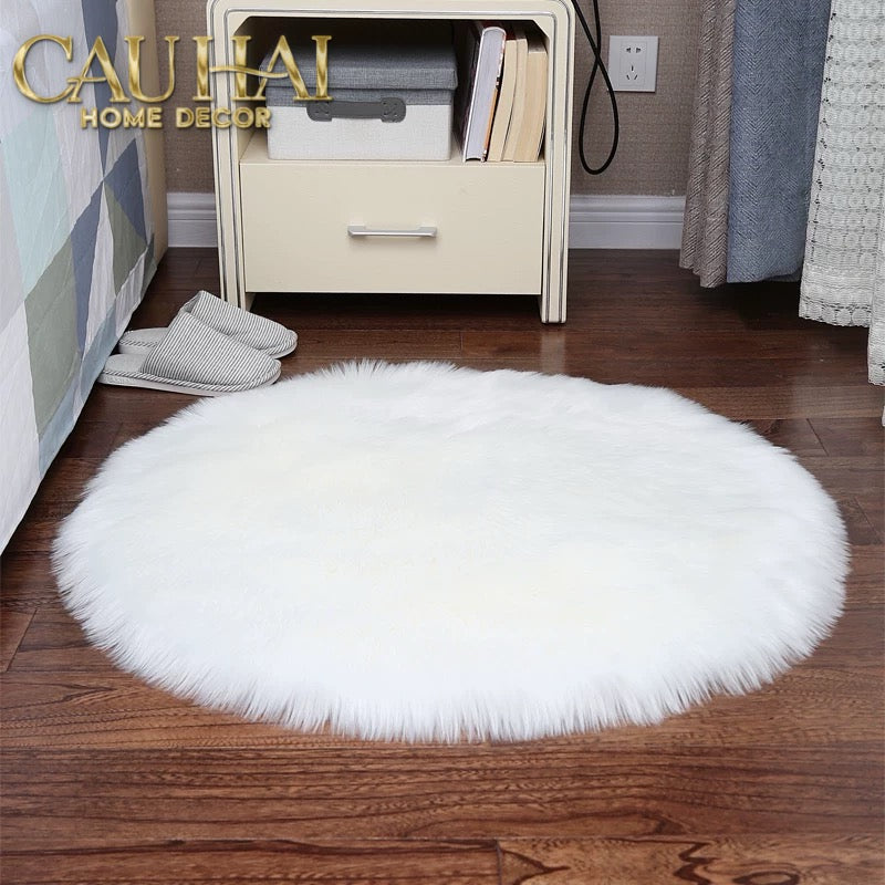 Fêtes Couture - Thảm Tròn Lông Tuyết D100 Blanche-Neige-THẢM TRÒN-CẬU HAI HOME DECOR