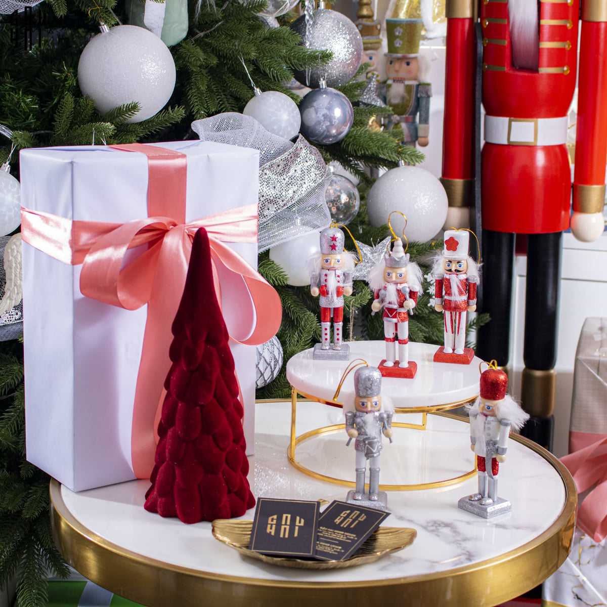 Fêtes Couture - Tượng Mini Nutcracker 5Pcs - Red-TƯỢNG TRANG TRÍ-CẬU HAI HOME DECOR