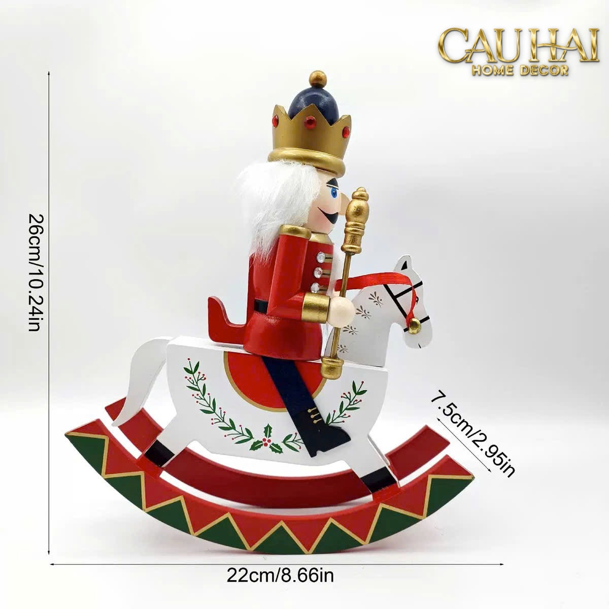 Fêtes Couture - Tượng Nutcracker Royal Cavalier H25-TƯỢNG TRANG TRÍ-CẬU HAI HOME DECOR