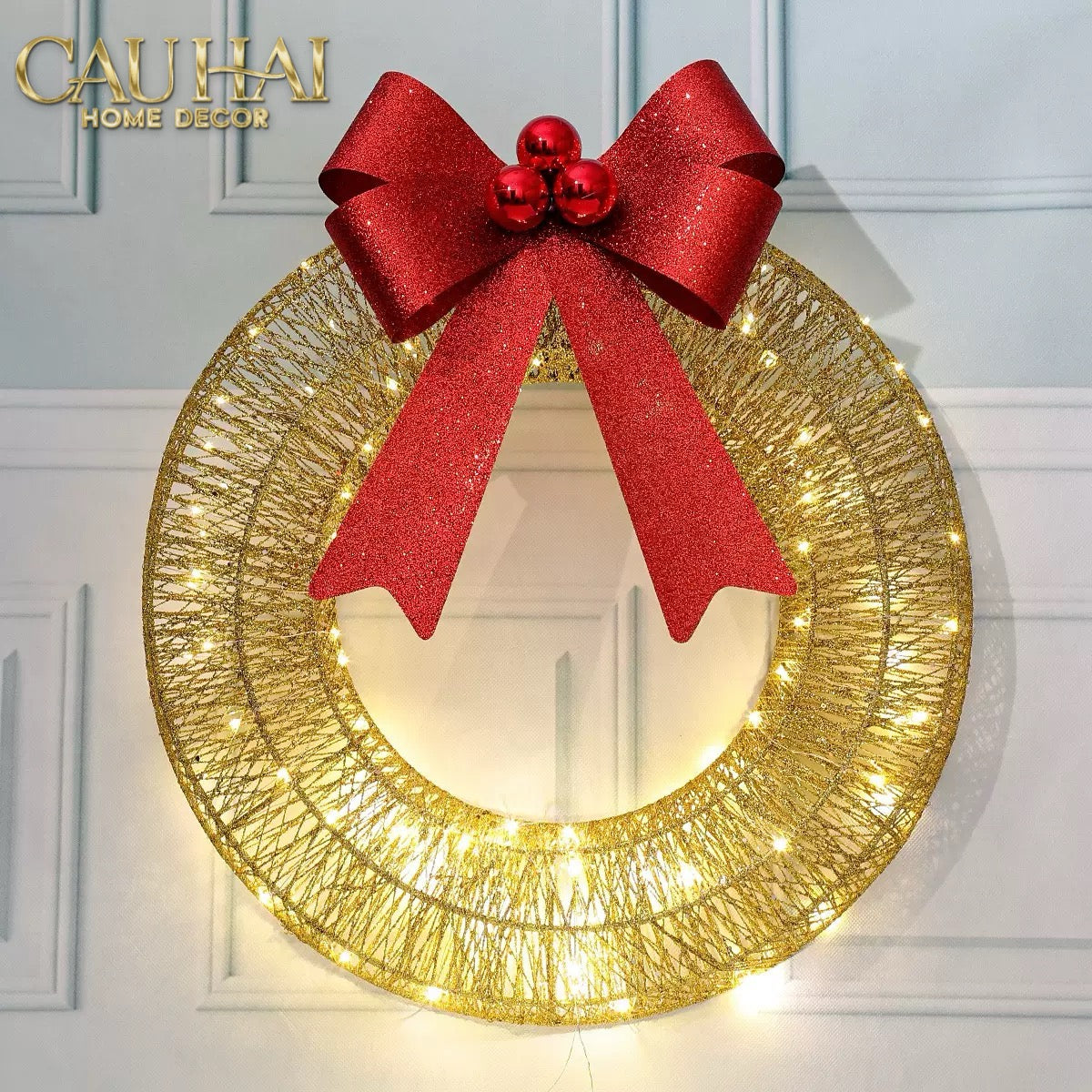 Fêtes Couture - Vòng Ánh Sáng Trang Trí Giáng Sinh Holy Halo - Christmas Wreath-LY THỦY TINH-CẬU HAI HOME DECOR