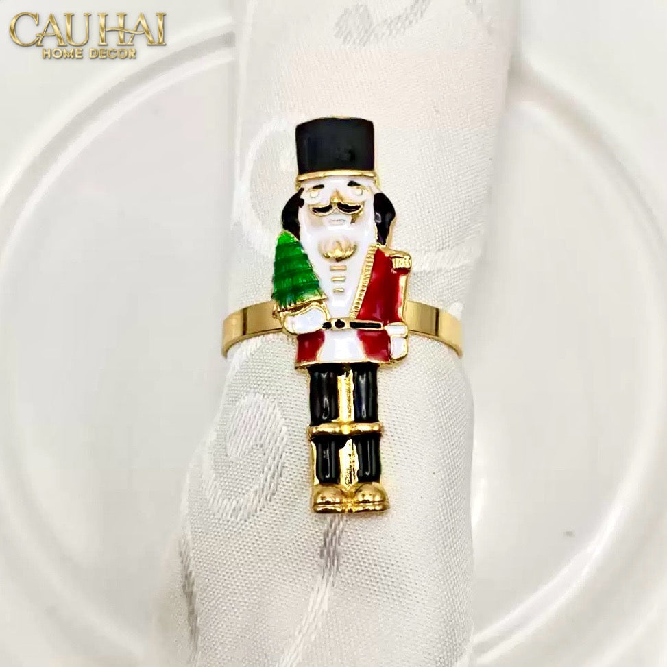 Fêtes Couture - Vòng Khăn Ăn - Napkin Ring Nutcracker Mistletoe-VÒNG KHĂN ĂN-Đối tác tại Trung Quốc theo từng đơn đặt hàng-CẬU HAI HOME DECOR