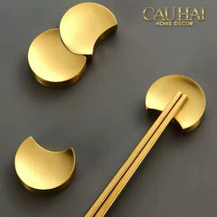 Gác Đũa Bán Nguyệt Golden Silver Cresent Lunar Chopsticks Racks 3.5-CẬU HAI HOME DECOR