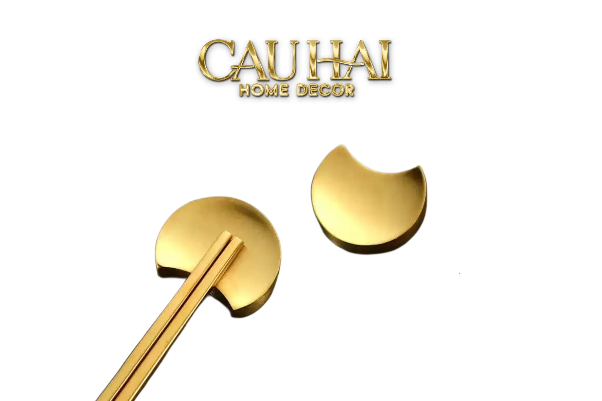 Gác Đũa Bán Nguyệt Golden Silver Cresent Lunar Chopsticks Racks 3.5-CẬU HAI HOME DECOR