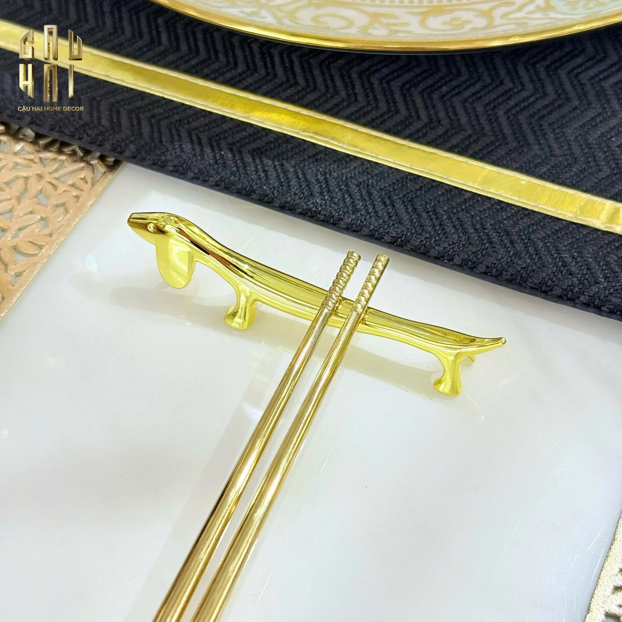 GÁC ĐŨA - CHOPSTICK REST DOG-CẬU HAI HOME DECOR