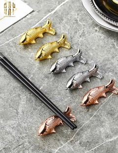 Gác Đũa - Stainless Steel Chopstick Rest Gold Fish-CẬU HAI HOME DECOR