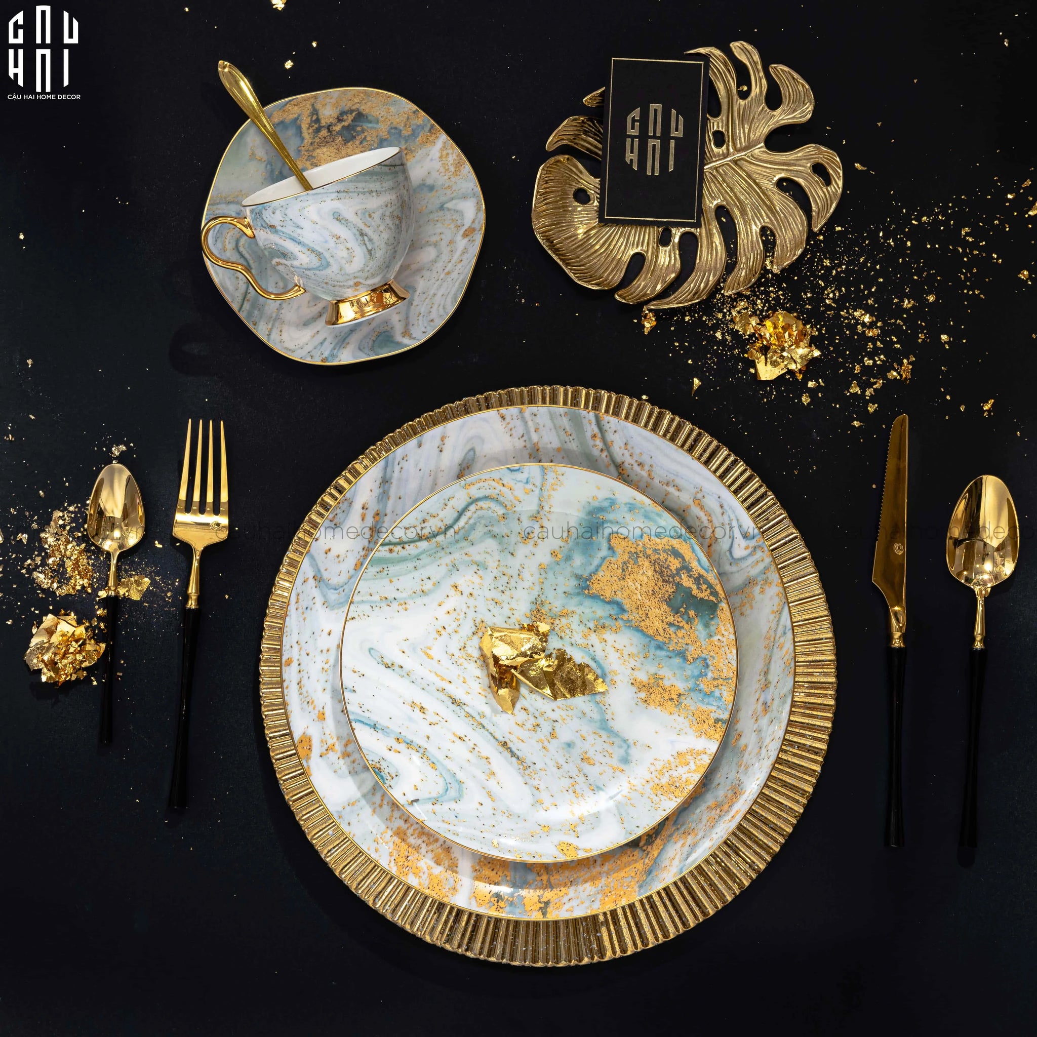 GALAXY DINNER PLATE SET 2PCS SS25-CẬU HAI HOME DECOR