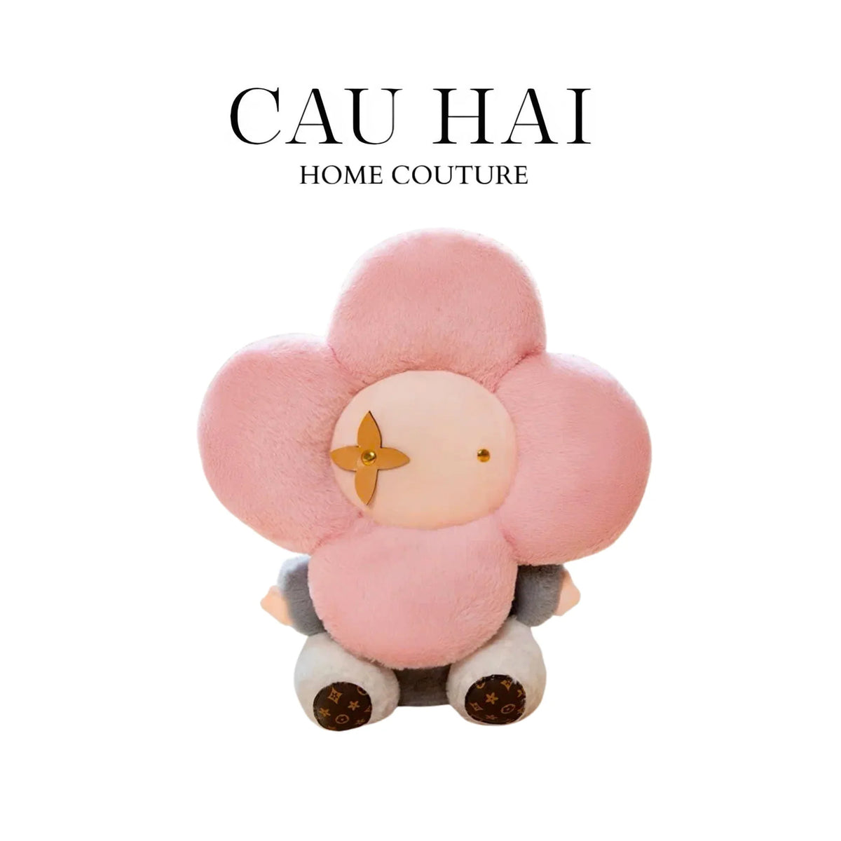 Gấu Bông Vivienne Pink Pastel Louis.V Size 37-CẬU HAI HOME DECOR
