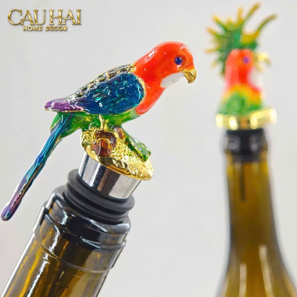 NÚT ĐẬY - PARROT WINE STOPPER PRIVILEGE COLLECTION-CẬU HAI HOME DECOR