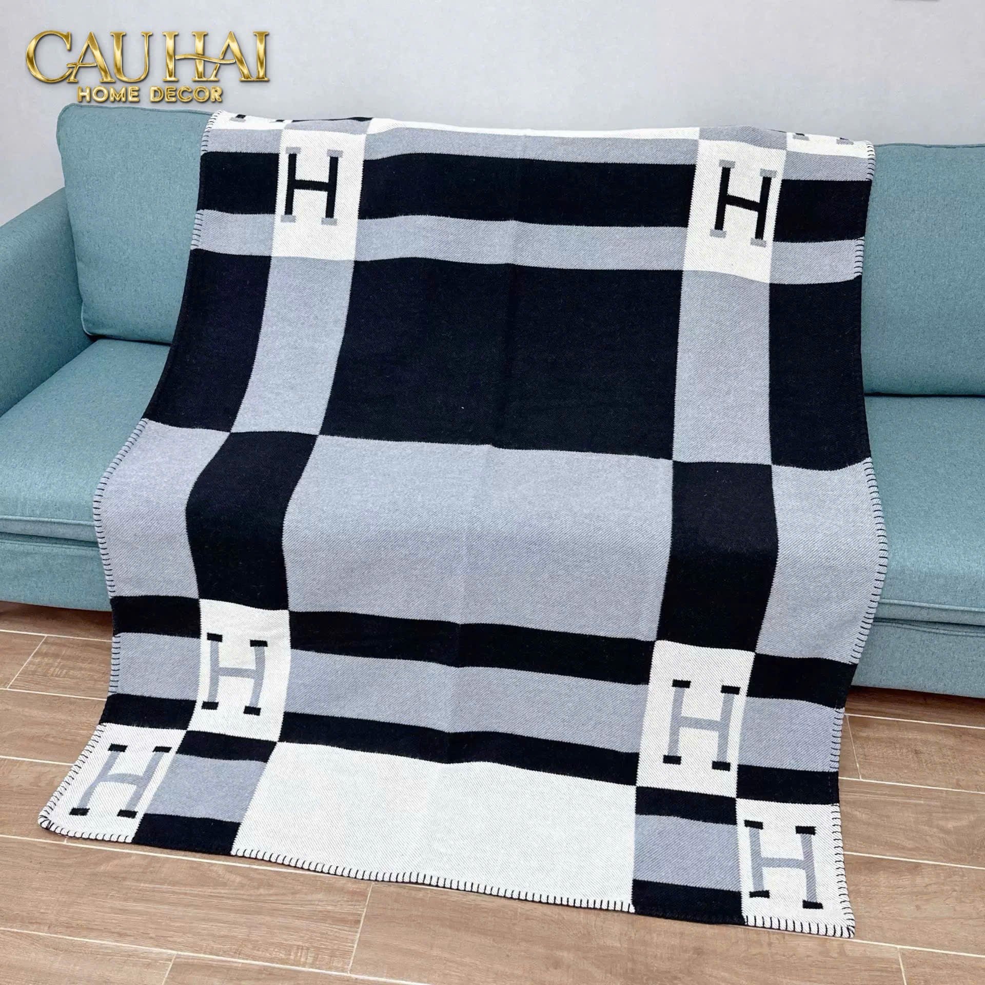 CHĂN SOFA BLACK-W HELIOS VELVET BLANKET-CẬU HAI HOME DECOR