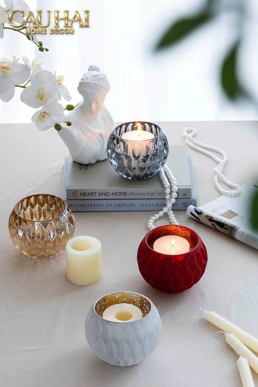 LỌ NẾN OPALINE AURUM GLOW CANDLE BOWL.