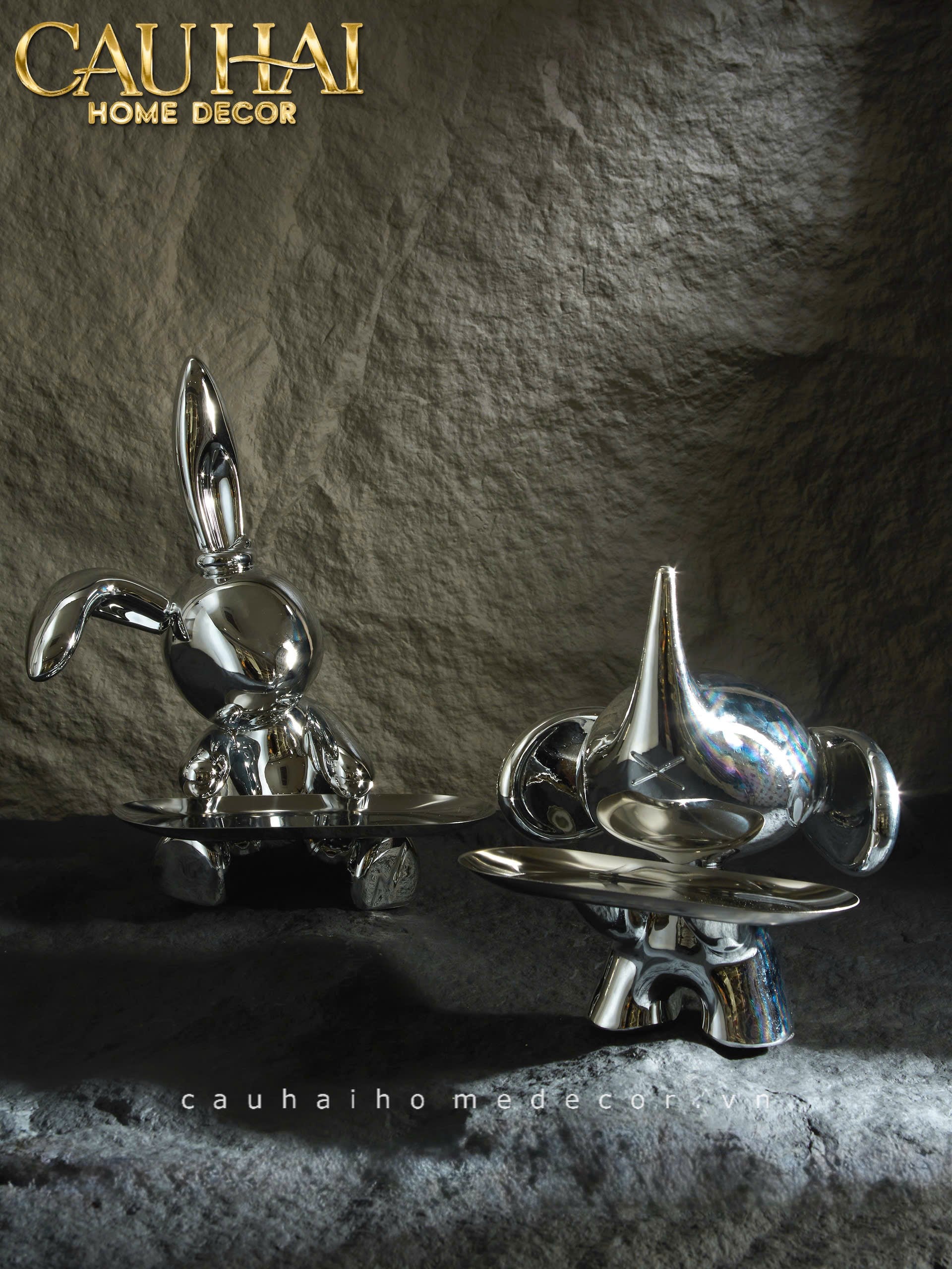 ELYSIAN FW25 - TƯỢNG THỎ FIGURINE PLATINUM LAPIN MINIMALISME CHIC
