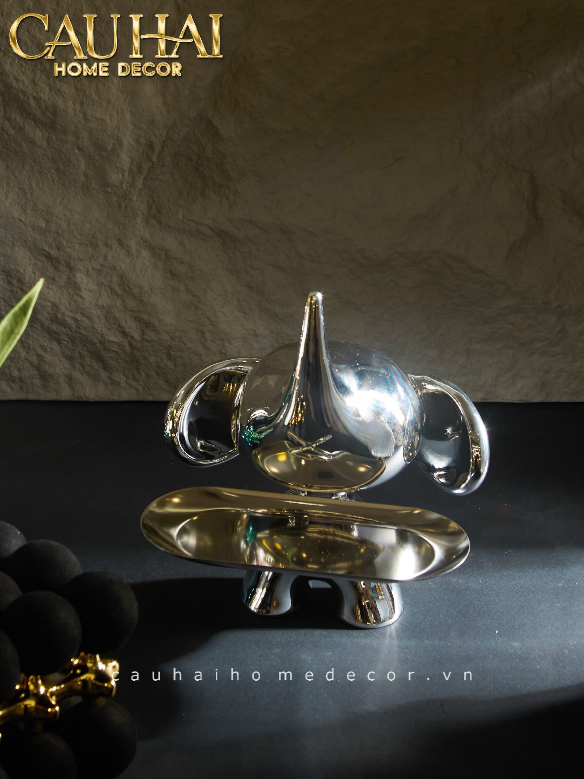 ELYSIAN FW25 - TƯỢNG VOI FIGURINE PLATINUM ASTRO ELEPHAS H27