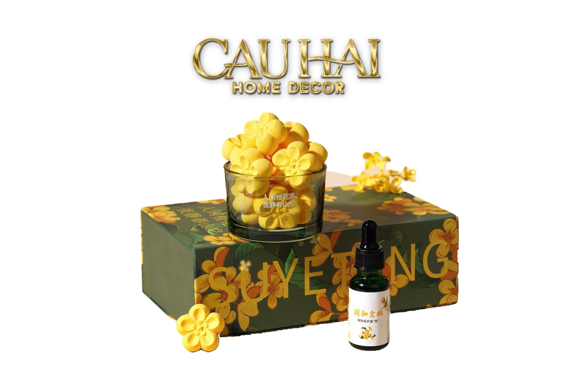Home Fragrance - Gift Set Đá Khuếch Tán Osmanthus Bloom Aroma Stones-CẬU HAI HOME DECOR