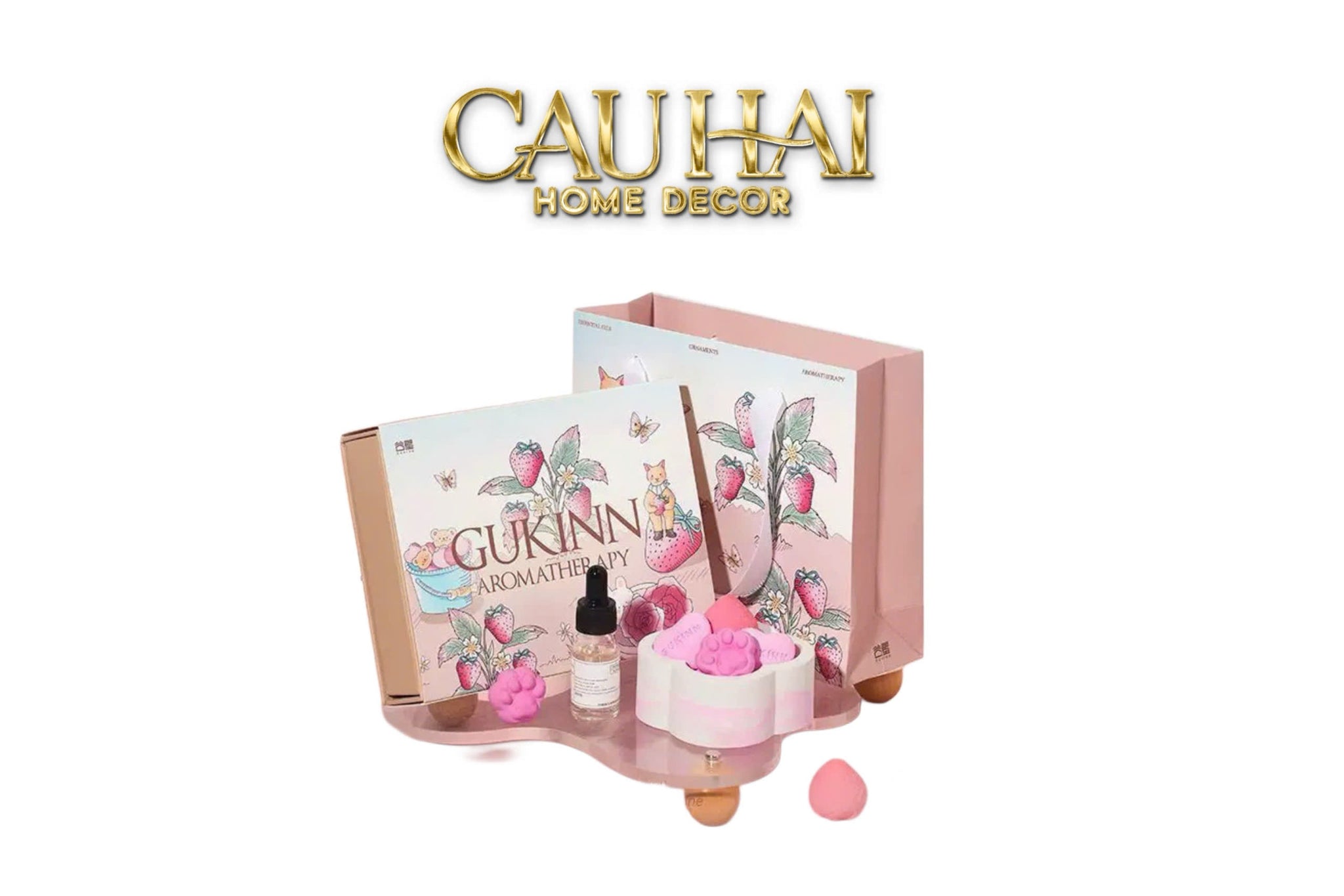 Home Fragrance - Gift Set Đá Khuếch Tán Sakura Puppy Aroma Stones Set-CẬU HAI HOME DECOR