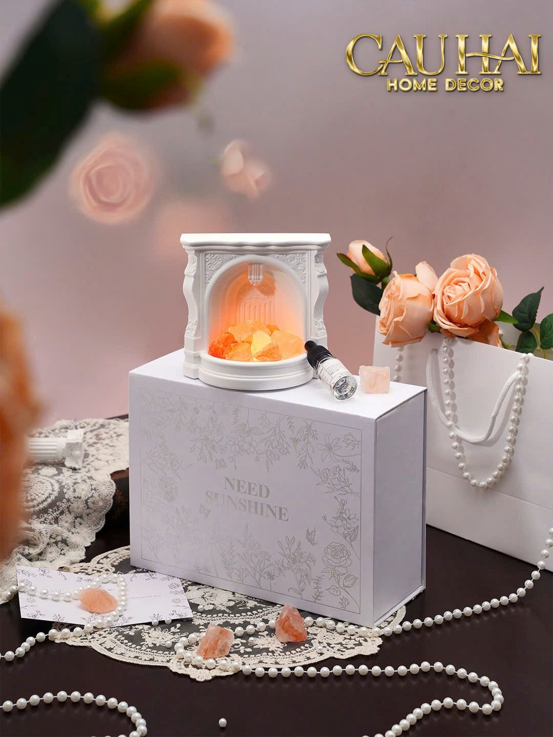 Home Fragrance - Gift Set Đèn Tinh Dầu Artermis Éternal Flame-CẬU HAI HOME DECOR