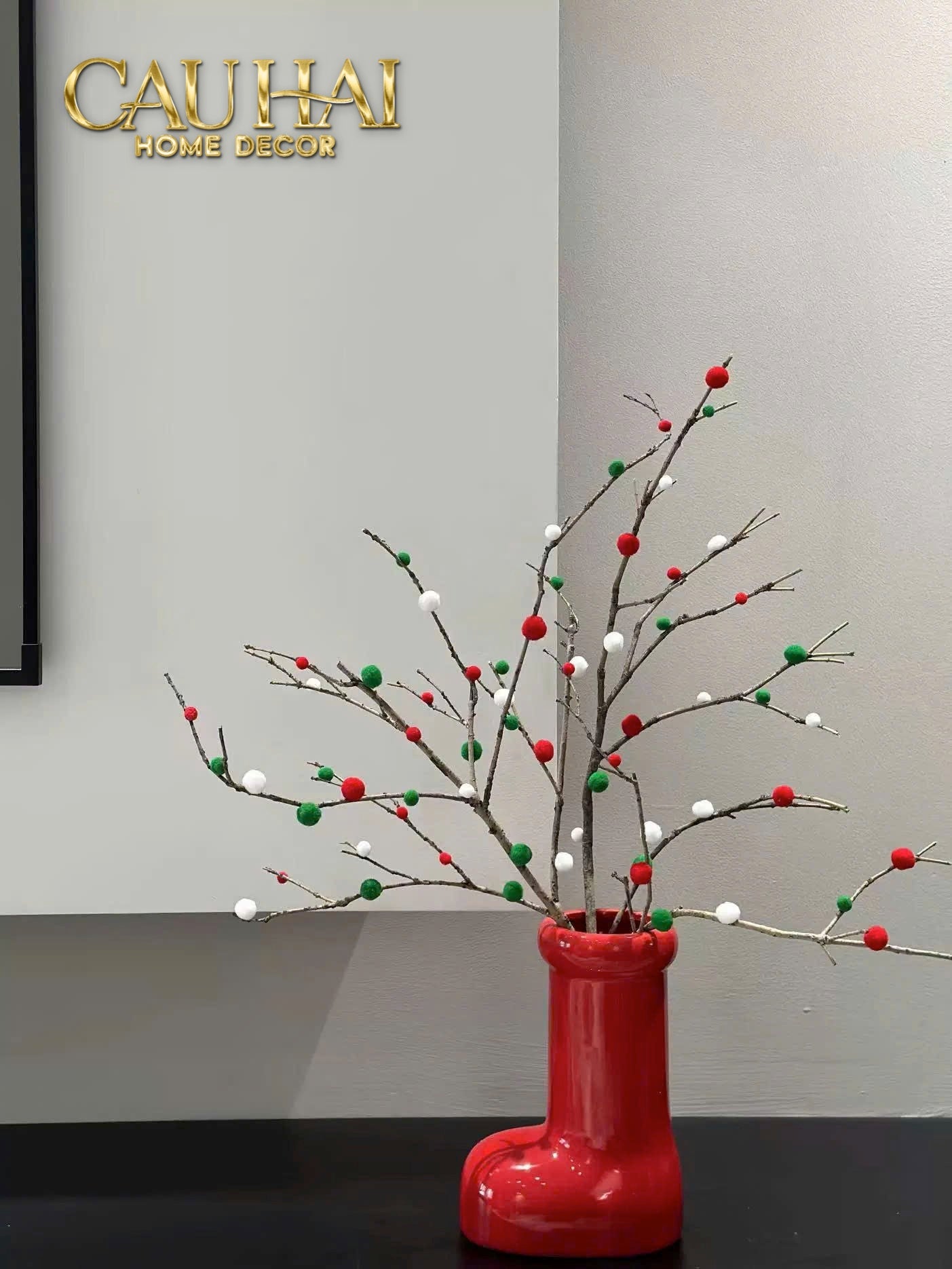 FÊTES COUTURE - BÌNH HOA ROUGE GLOSSY BUBBLR BOOT VASE-CẬU HAI HOME DECOR