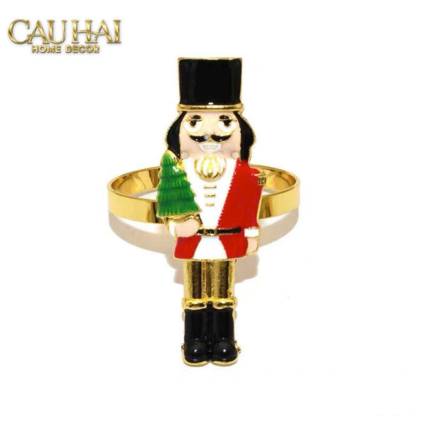 FÊTES COUTURE -  VÒNG KHĂN ĂN - NAPKIN RING NUTCRACKER MISTLETOE