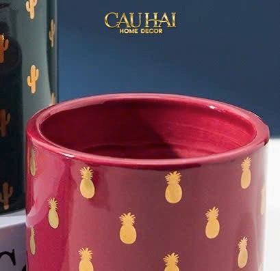 Lọ Kẹo Golden Icon Ceramic Canister-CẬU HAI HOME DECOR