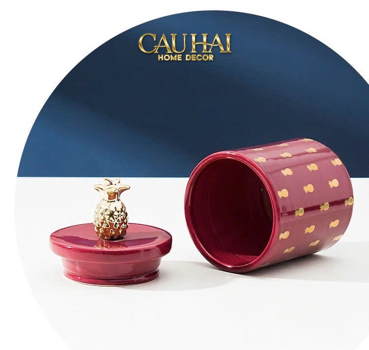 Lọ Kẹo Golden Icon Ceramic Canister-CẬU HAI HOME DECOR