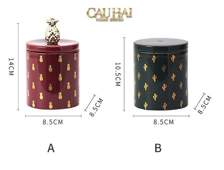 Lọ Kẹo Golden Icon Ceramic Canister-CẬU HAI HOME DECOR