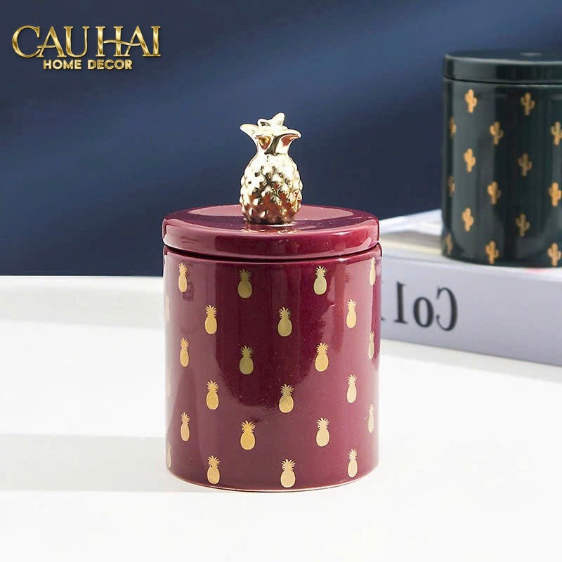 Lọ Kẹo Golden Icon Ceramic Canister-CẬU HAI HOME DECOR